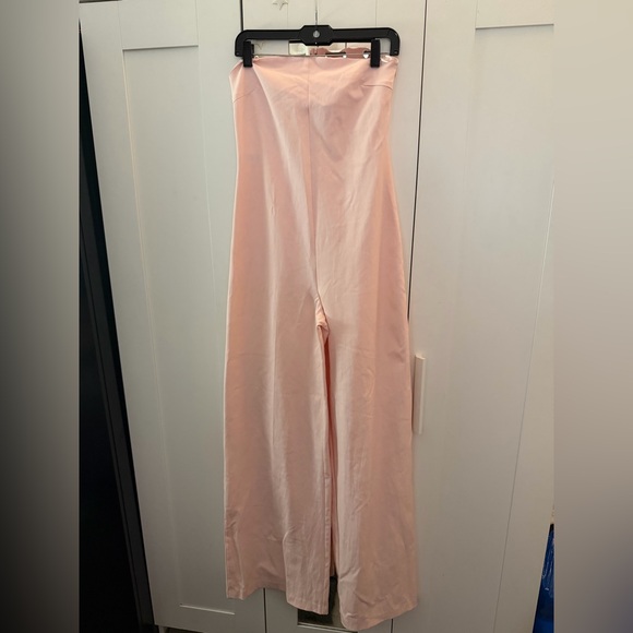 Zara Strapless Wide-Leg Jumpsuit in Pale Pink - Picture 3 of 8